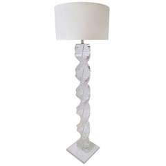 Modernist Stacked Helix Lucite Floor Lamp ca. 1970s