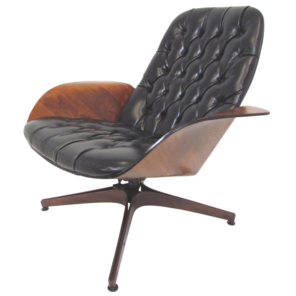 Mid-Century Swivel High Back Lounge Chair by George Mulhauser for Plycraft