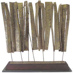Brutalist Bronze Table Scupture by George Edward Lane, Manner of Bertoia, 1963
