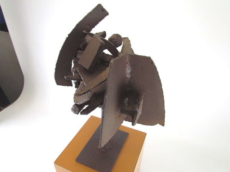 Mid-20th Century Brutalist Abstract Torch Cut Steel Sculpture