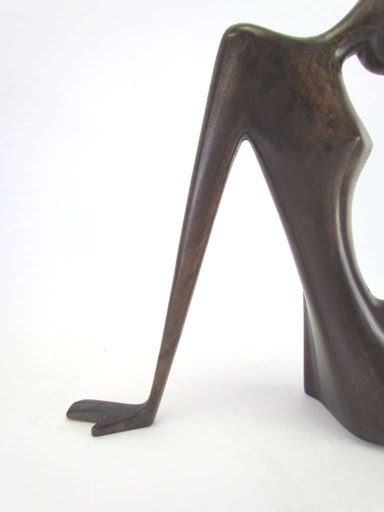Mid-20th Century Signed Hagenauer Werkstatte African Nude Wood Sculpture