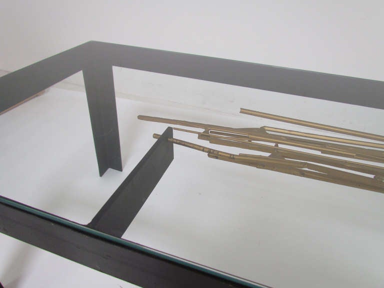 Brutalist Studio Coffee Table with Sculptural Center Element 1