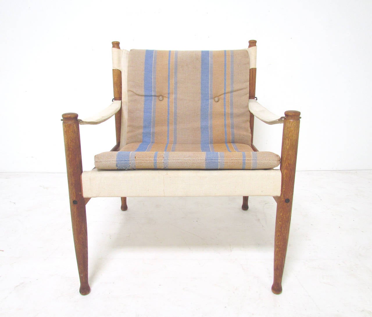 Mid-20th Century Pair of Danish Safari Sling Lounge Chairs by Erik Wørts for Niels Eilersen