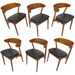 Set of Six  Danish Teak Dining Chairs by Helge Sibast, ca. 1950s