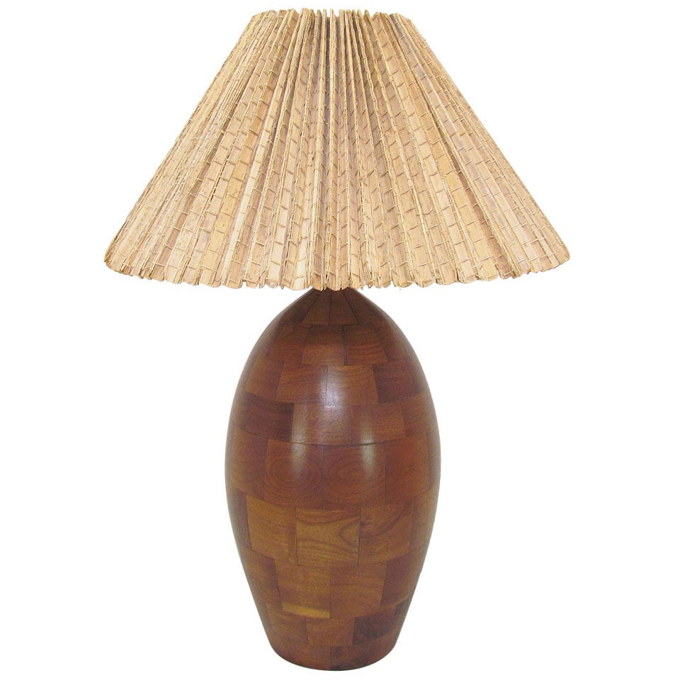 Mid-Century Modern Staved Walnut Studio Table Lamp