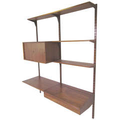 Danish Teak Wall Mounted Shelving Unit by Poul Cadovius (Cado)