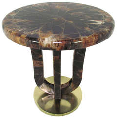 Signed Enrique Garcel Occasional or Cocktail Table in Horn and Brass