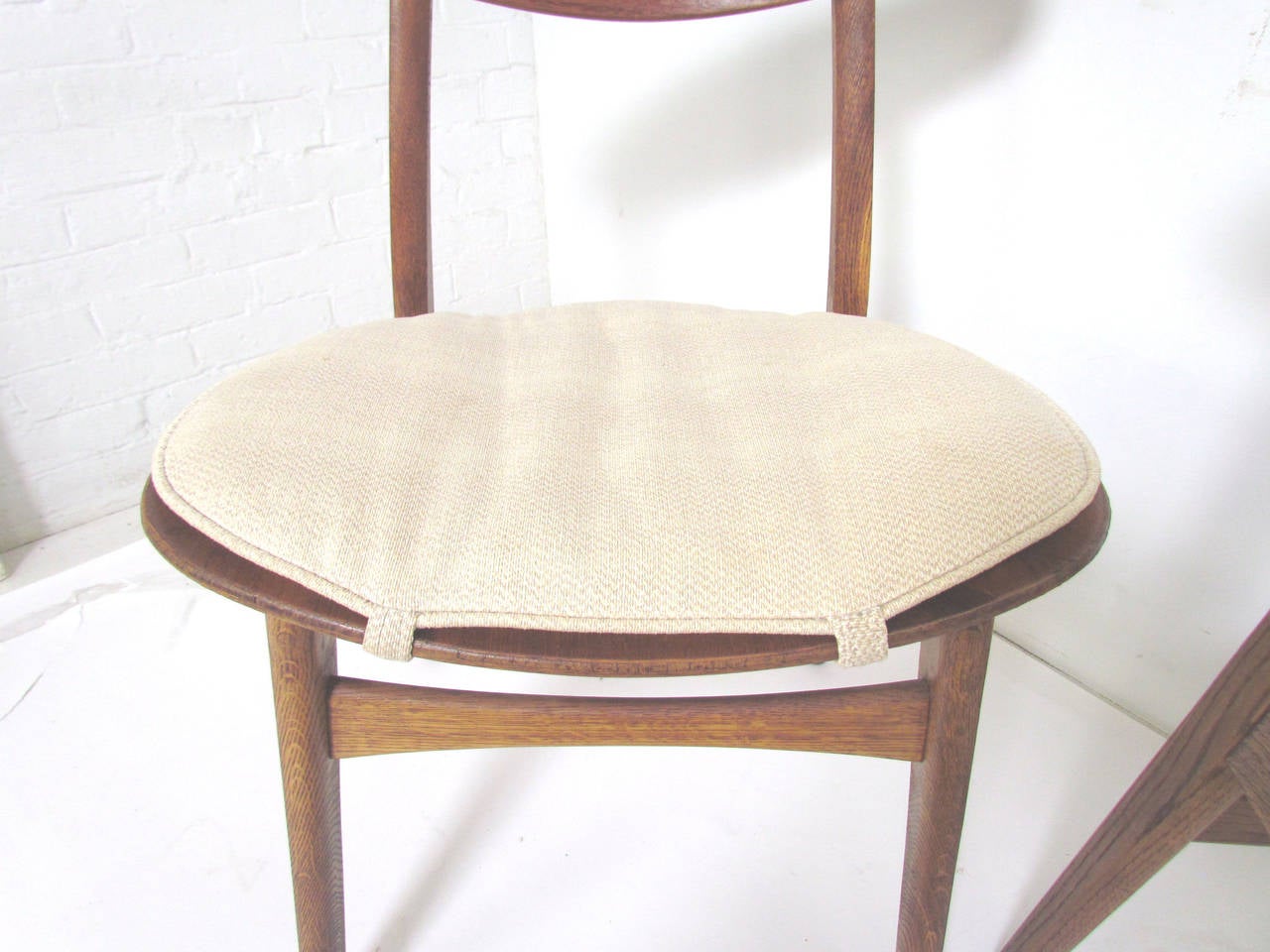Set of Four Danish Teak and Oak Dining Chairs by Hans Wegner, circa 1960s 4