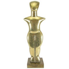 Modernist Cycladic Sculpture in Polished Bronze by E. Zolotas