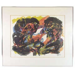 Abstract Expressionist Limited Edition Lithograph by Karel Appel, d. 1960