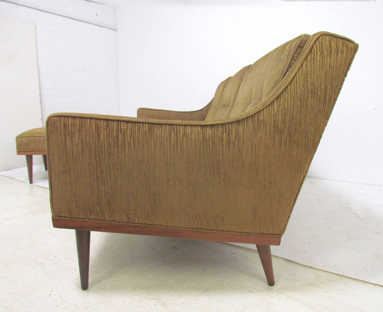 Mid-Century Modern Midcentury Articulate Sofa with Ottoman by Milo Baughman for James Inc.