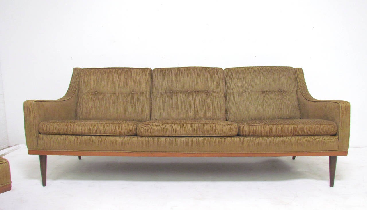 American Midcentury Articulate Sofa with Ottoman by Milo Baughman for James Inc.