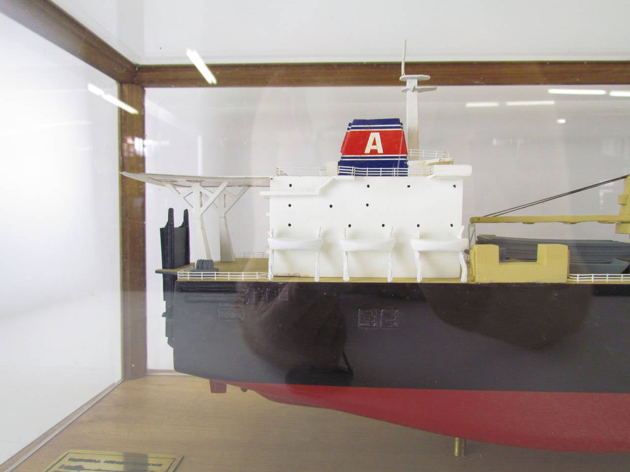 Other Executive Presentation Military Ship Model in Display Case, circa 1980s