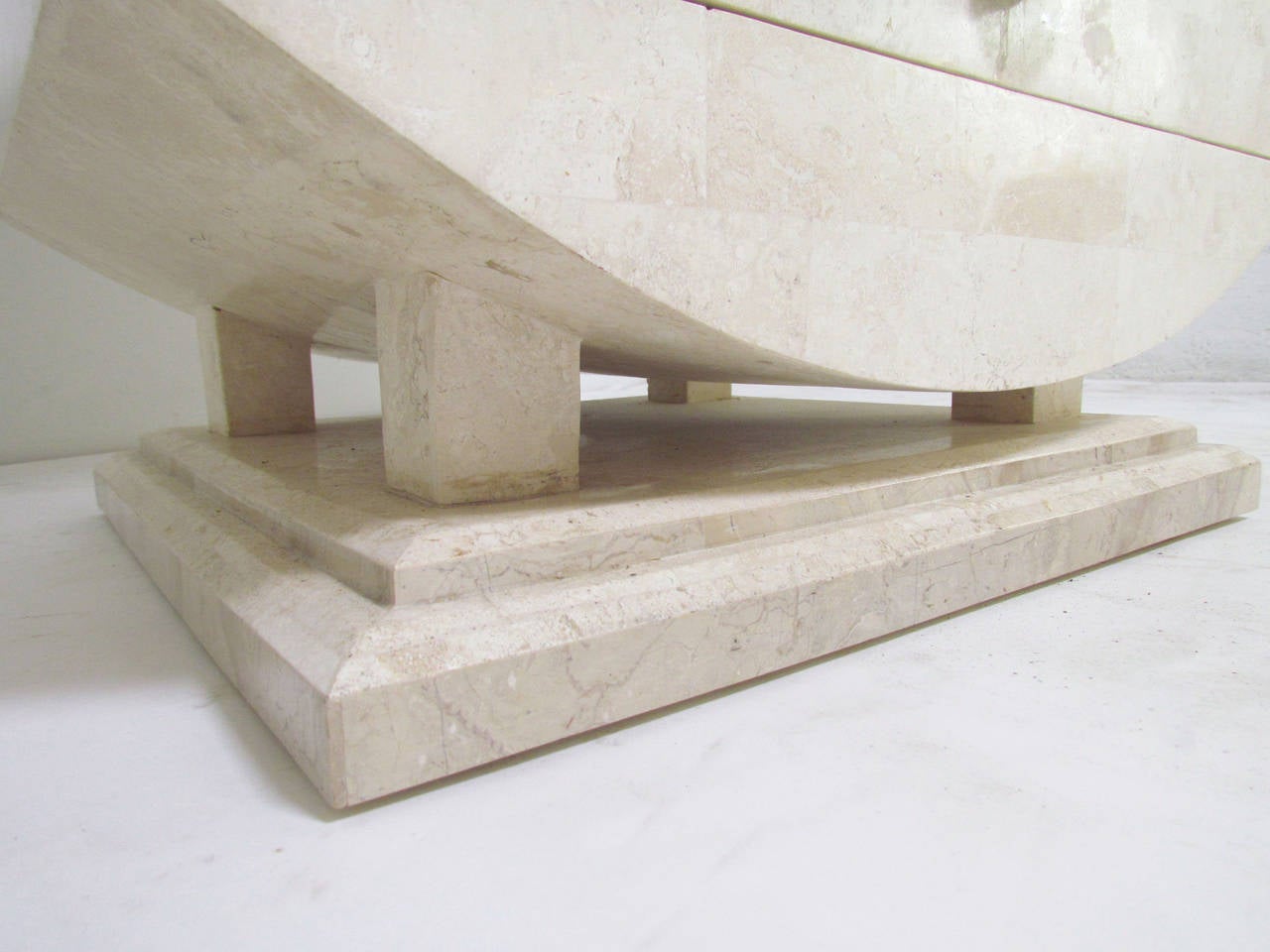 Late 20th Century Robert Marcius for Casa Bique Tessellated Fossil Stone End Tables or Nightstands