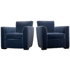 Pair of Uphostered Lounge Chairs by Donghia