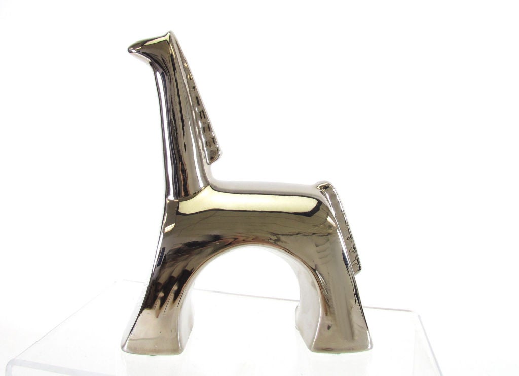 Modernist Ceramic Horse  Sculpture With Lustre Glaze, ca. 1960s