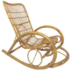 Italian Bent Bamboo Rocker in Manner of Franco Albini 6