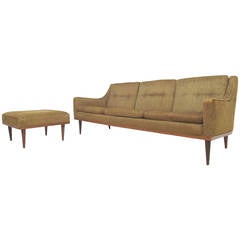 Midcentury Articulate Sofa with Ottoman by Milo Baughman for James Inc.
