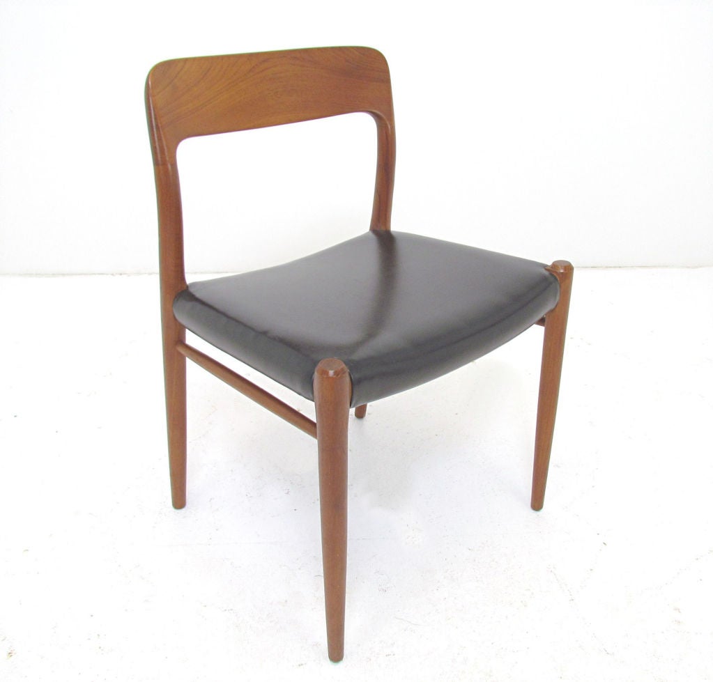Set of Six Danish Teak Dining Chairs, Niels Moller for JL Moller