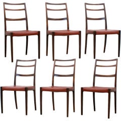 Set of Six Rosewood Danish Modern Dining Chairs