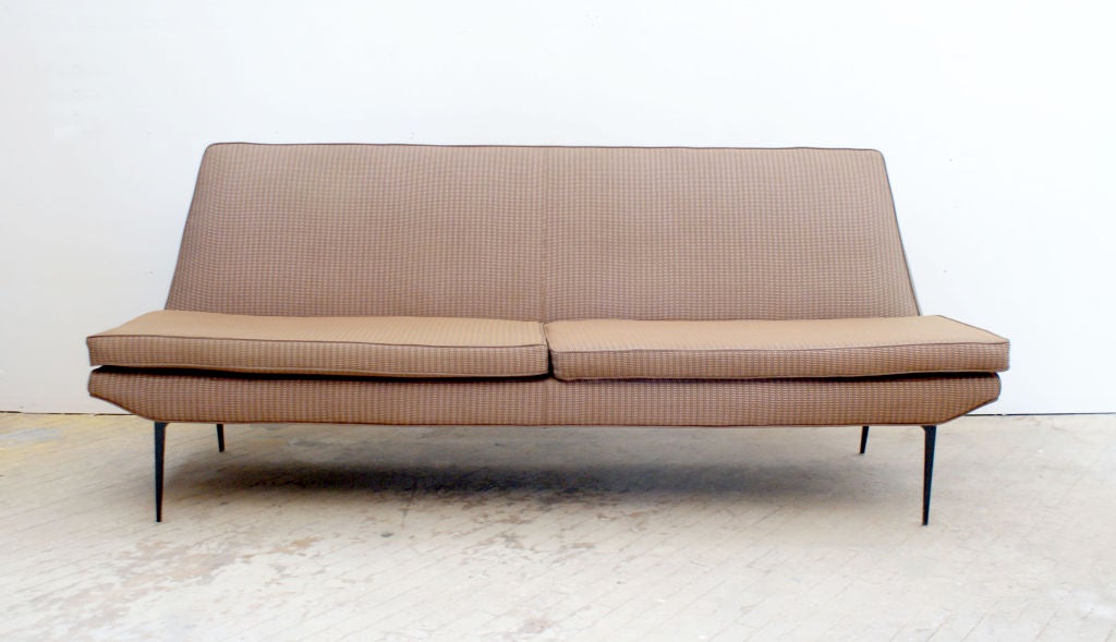 Armless Mid-Century Modern Sofa with Tapered Legs ca. 1960s