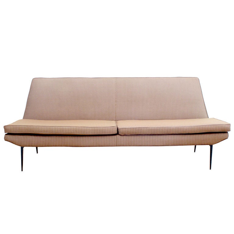 Armless Mid-Century Modern Sofa with Tapered Legs ca. 1960s at 1stDibs