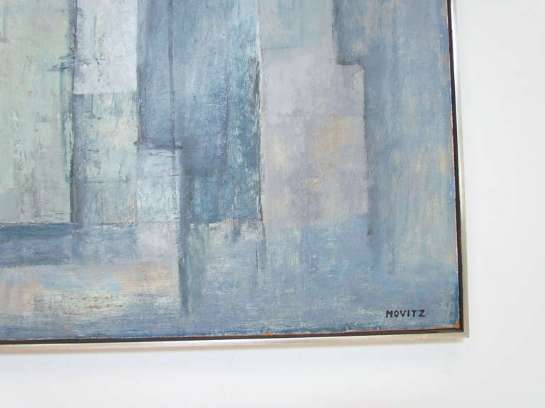 Mid-20th Century Large Abstract Oil Painting Signed Movitz, d. 1964