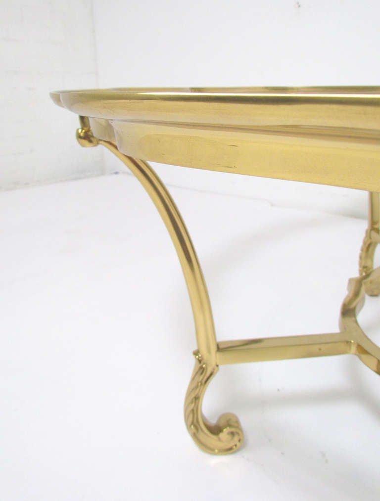 Hollywood Regency Style Brass Coffee Table by La Barge In Good Condition In Peabody, MA