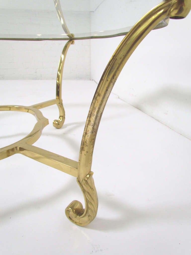 Hollywood Regency Style Brass Coffee Table by La Barge 1