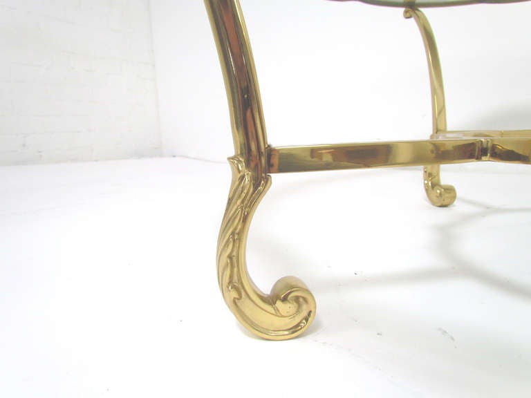 Late 20th Century Hollywood Regency Style Brass Coffee Table by La Barge
