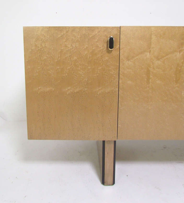 American Burled Maple Sideboard in the Manner of Milo Baughman