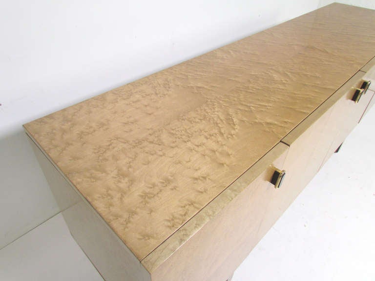 Late 20th Century Burled Maple Sideboard in the Manner of Milo Baughman