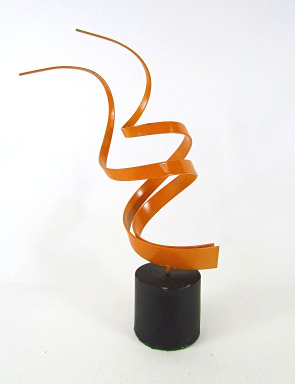Abstract ribbon sculpture in enamelled steel, ca. 1960s.