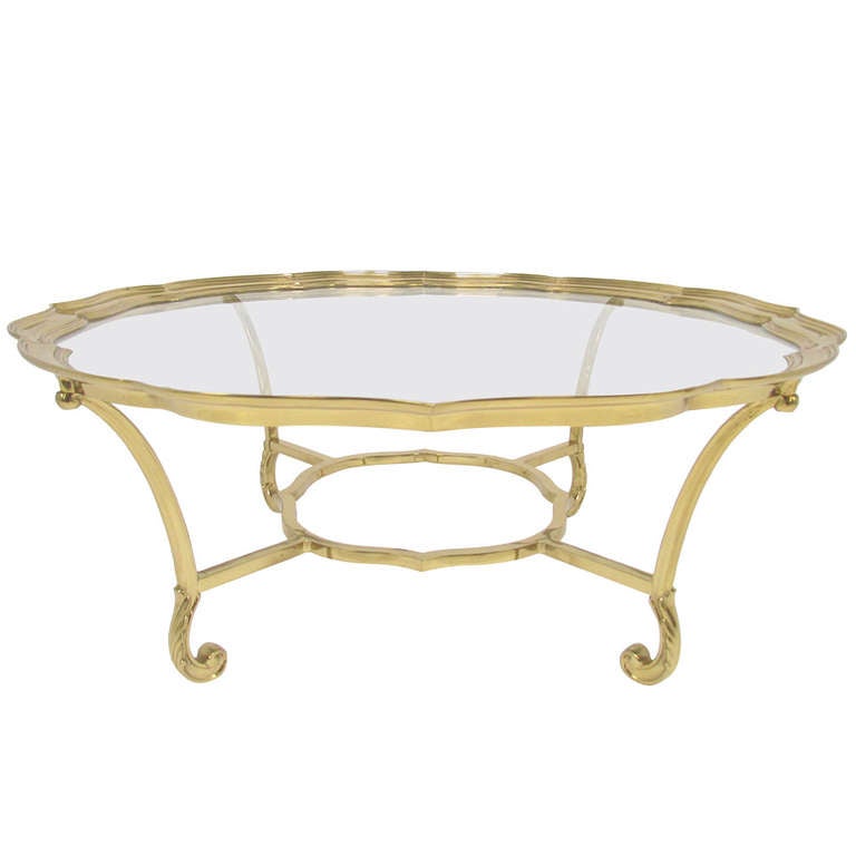 Hollywood Regency Style Brass Coffee Table by La Barge at 1stDibs