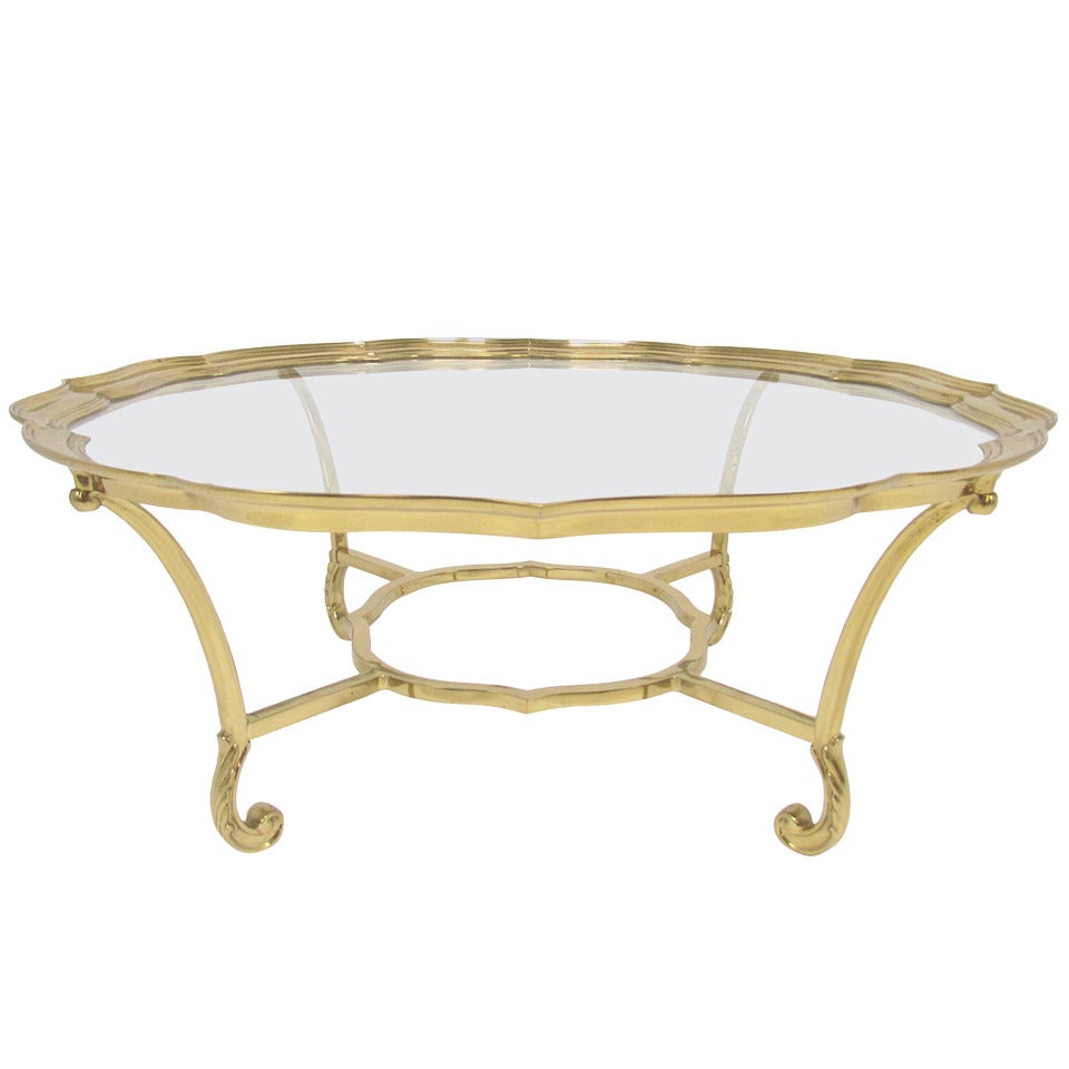 Hollywood Regency Style Brass Coffee Table by La Barge