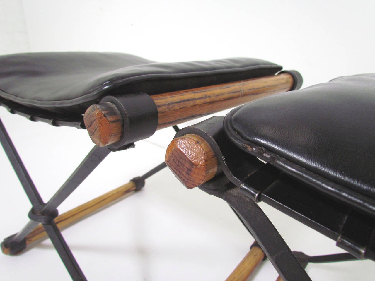 Mid-20th Century Pair of X-Form Stools by Cleo Baldon for Terra