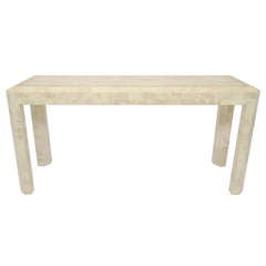 Tessellated Fossil Stone Console Table by Maitland Smith