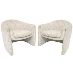 Pair of Tub Ribbon-Form Arm Lounge Chairs ca. 1980s