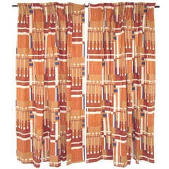 Vintage Pair of Frank Lloyd Wright "Taliesin Line"  Curtains ca. 1950s