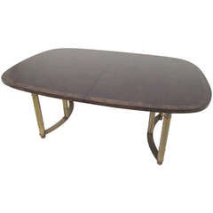 Hollywood Regency Amboyna Burl Dining Table by William Doezema for Mastercraft