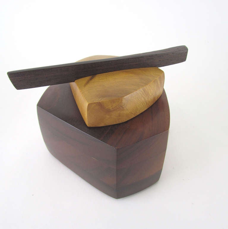 Hand Turned Puzzle Trinket Box by Fletcher Cox, circa 1960s In Excellent Condition In Peabody, MA