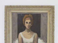 Full Length Painting on Canvas, Portrait of a Dancer, by Enzo Russo, 1962