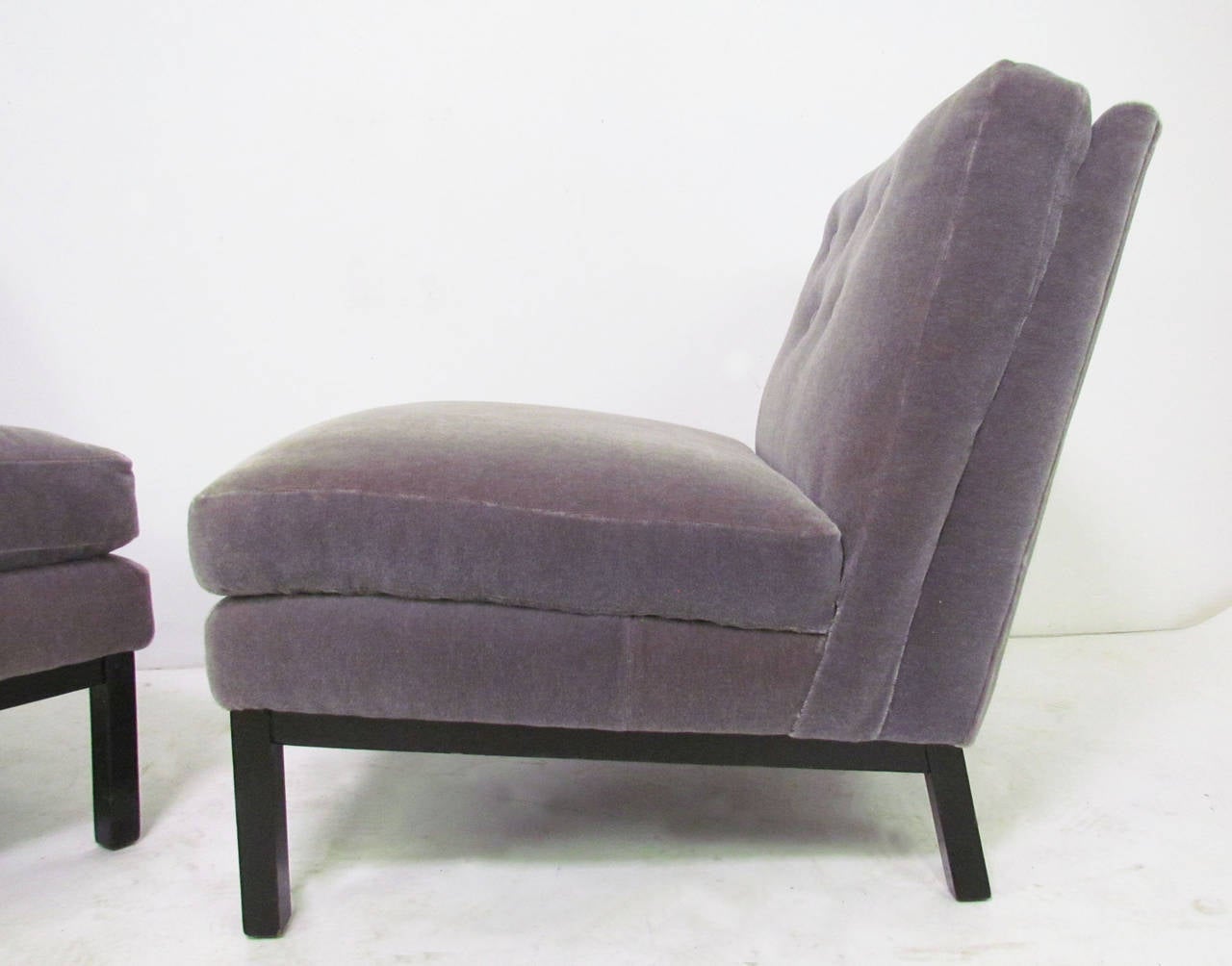 American Pair of Slipper Lounge Chairs by Harvey Probber