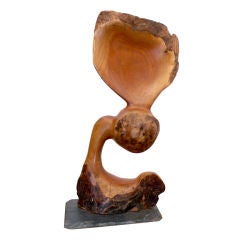 Biomorphic Abstract Modernist Wood Sculpture