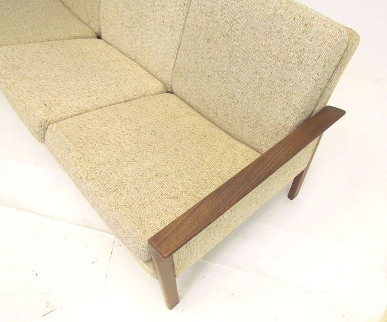 Danish Teak Sofa by Hans Olsen for CS Mobler In Good Condition In Peabody, MA