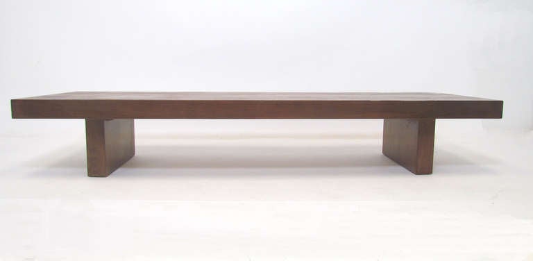 Low 6' Coffee Table or Bench in the Manner of Milo Baughman