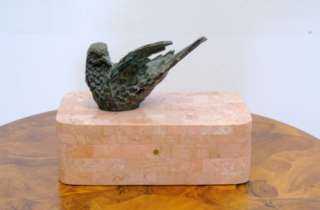 Tessellated Marble & Bronze Lidded Box by Maitland-Smith