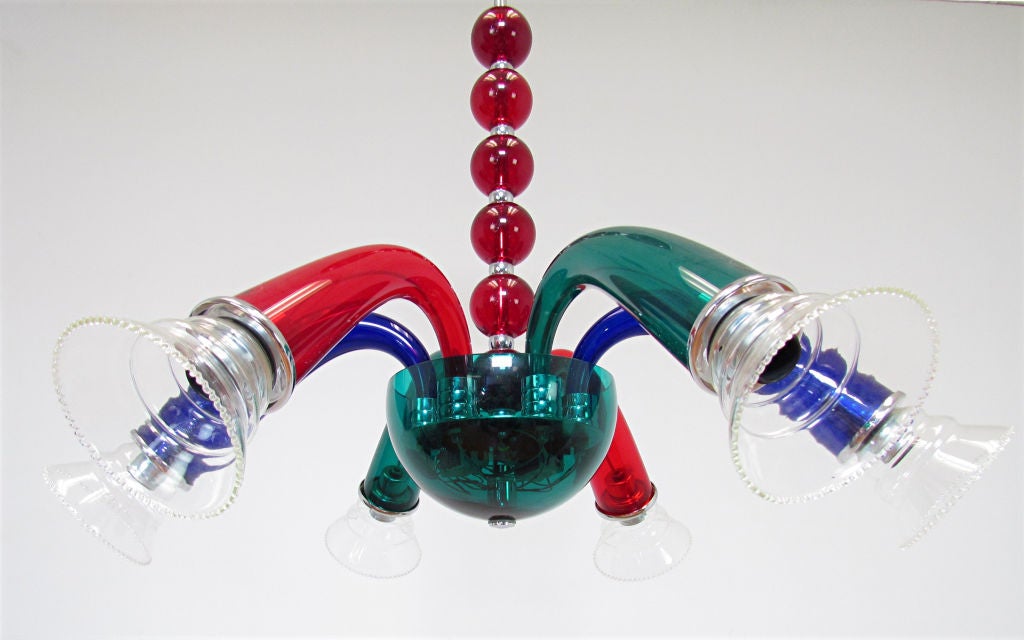 20th Century Six Arm Italian Glass Chandelier, Giuseppe Righetto for Artemide