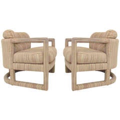 Pair of Tub Form Arm Lounge Chairs ca. 1970s