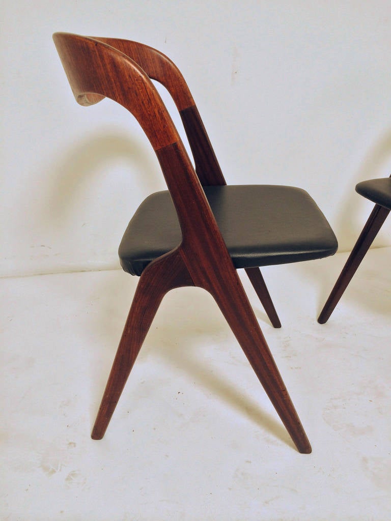 Set of Four Danish Teak Dining Chairs by Vamo In Good Condition In Peabody, MA